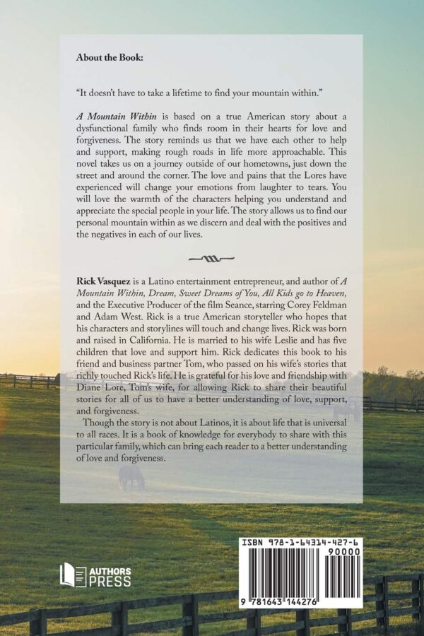 A Mountain Within by Rick Vasquez (back Cover)